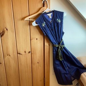 Saja 100% cotton blue dress with beautiful embroidered detailing. Size small.